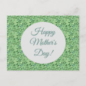 Carte Postale Fête des mères motif aquarelle feuille vert (Devant)
