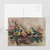 Carte Postale Fête des Mères Oiseaux (Devant / Derrière)