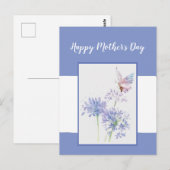 Carte Postale Fête des mères Papillon Fleurs du jardin (Devant / Derrière)