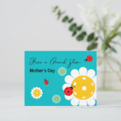 Carte Postale Fête des mères pour Pickleball Maman, turquoise (Debout devant)