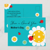 Carte Postale Fête des mères pour Pickleball Maman, turquoise (Devant / Derrière)