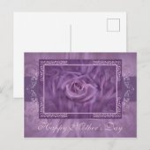 Carte Postale "Fête des mères" Rose violet (Devant / Derrière)