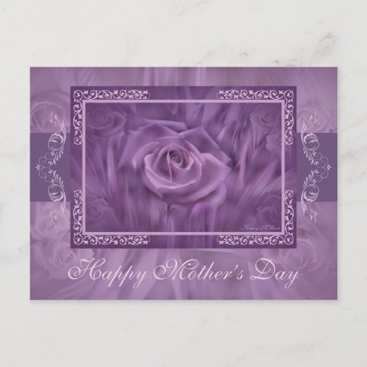 Carte Postale "Fête des mères" Rose violet (Devant)