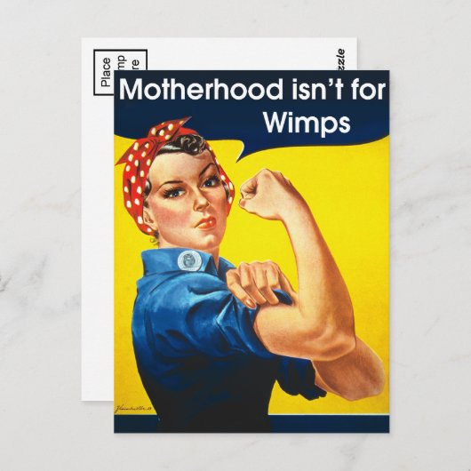 Carte Postale Fête des mères ~ Rosie le Riveter (Devant / Derrière)