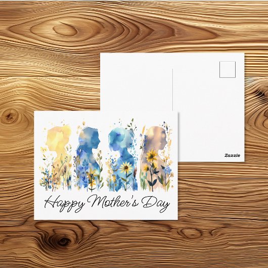 Carte Postale Fête des Mères Silhouette 