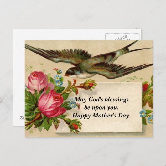 Carte Postale Fête des mères vintages (Devant / Derrière)