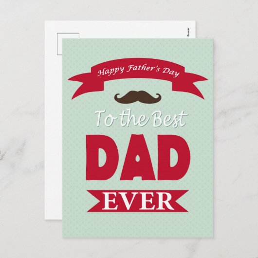 Carte postale fête des pères (Devant / Derrière)