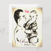 Carte postale fête des pères (Devant / Derrière)