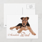 Carte Postale Fête des Pères Airedale Terrier (Devant / Derrière)