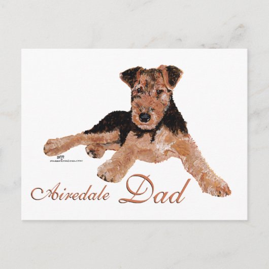 Carte Postale Fête des Pères Airedale Terrier (Devant)
