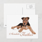 Carte Postale Fête des Pères Airedale Terrier (Devant / Derrière)