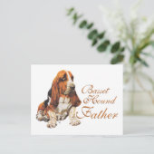 Carte Postale Fête des pères Basset Hound (Debout devant)