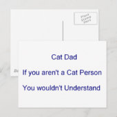 Carte Postale Fête des pères Chat Papa (Devant / Derrière)