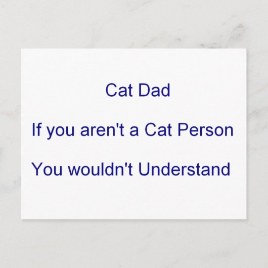 Carte Postale Fête des pères Chat Papa (Devant)