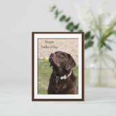 Carte Postale Fête des pères Chocolat Brown Labrador Chien (Debout devant)