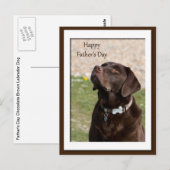 Carte Postale Fête des pères Chocolat Brown Labrador Chien (Devant / Derrière)