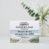 Carte Postale Fête des pères chrétienne Bible Verse Vue océan (Debout devant)