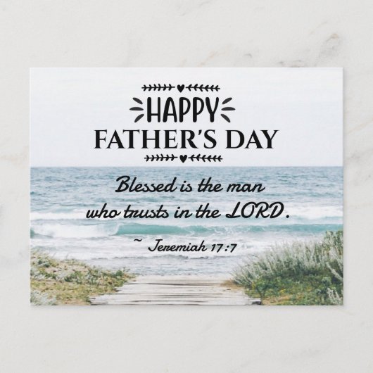 Carte Postale Fête des pères chrétienne Bible Verse Vue océan (Devant)