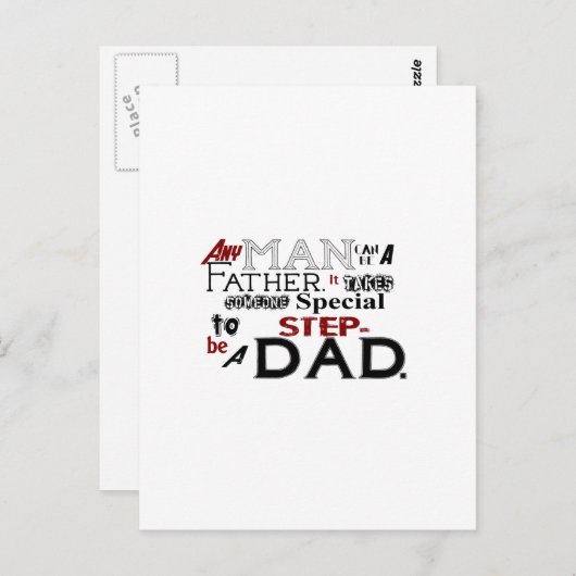 Carte Postale Fête des pères de devis Étape papa (Devant / Derrière)