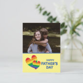 Carte Postale FÊTE DES PÈRES des Coeurs arc-en-ciel LGBT (Debout devant)