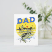 Carte Postale Fête des pères Extérieur Pêche Bateau Camping Papa (Debout devant)