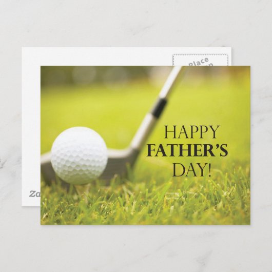 Carte Postale Fête des pères Golf (Devant / Derrière)
