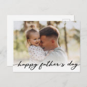 Carte Postale fête des pères heureuse, photo de vacances, callig (Devant / Derrière)