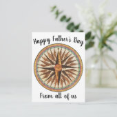 Carte Postale Fête des pères Navigateur de boussole nautique (Debout devant)