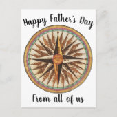Carte Postale Fête des pères Navigateur de boussole nautique (Devant)