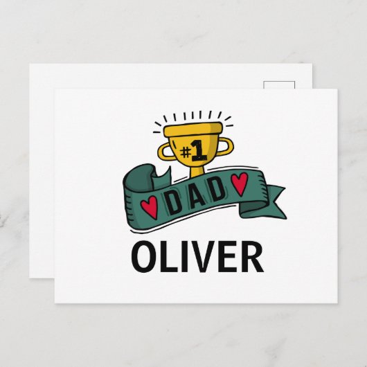 Carte Postale Fête des pères personnalisée des noms personnalisé (Devant / Derrière)