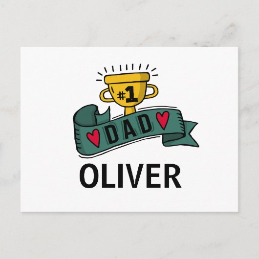 Carte Postale Fête des pères personnalisée des noms personnalisé (Devant)