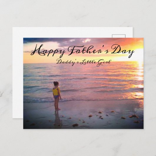 Carte Postale Fête des Pères Photo personnalisée de petite fille (Devant / Derrière)