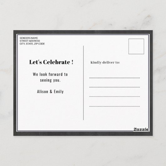 Carte Postale Fête des pères photo tableau noir (Dos)