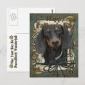 Carte Postale Fête des pères - Poches de pierre - Dachshund - Wi (Devant / Derrière)