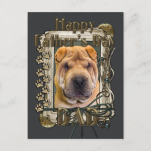 Carte Postale fête des pères - Poches de pierre - Shar Pei