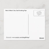 Carte Postale Fête des pères rétro Papa Fumer Pipe (Dos)