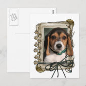 Carte Postale Fête des Pères - Stone Paws - Chiot Beagle (Devant / Derrière)