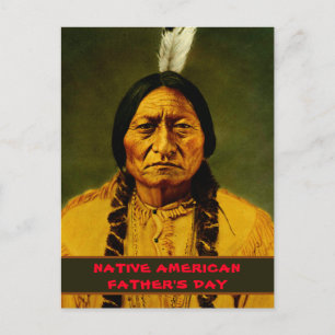 Carte Postale Fête des pères tribale amérindienne Sitting Bull