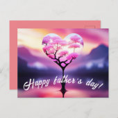 Carte postale Fête des pères unique : Heart Tree D (Devant / Derrière)