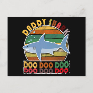 Carte Postale Fête des pères vintage de requin papa