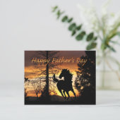 Carte postale fête des pères Wild Horse Sunset Car (Debout devant)