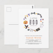 Carte Postale Fête d'Halloween, Fête de Bébé Little Boo (Devant / Derrière)
