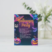 Carte Postale Fête d'Halloween néon (Debout devant)