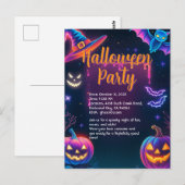 Carte Postale Fête d'Halloween néon (Devant / Derrière)