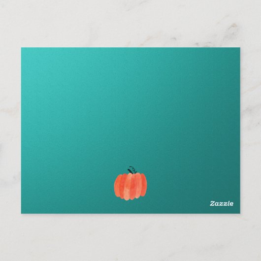 Carte Postale Fête d'Halloween Turquoise et vert (Dos)