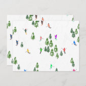 Carte Postale Fête d'Illustration de ski alpin Freeride (Devant / Derrière)