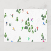 Carte Postale Fête d'Illustration de ski alpin Freeride (Dos)