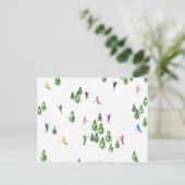 Carte Postale Fête d'Illustration de ski alpin Freeride (Debout devant)