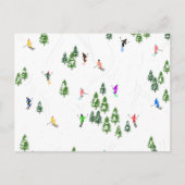 Carte Postale Fête d'Illustration de ski alpin Freeride (Devant)