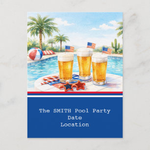 Carte Postale Fête du 4 juillet Floride Soirée piscine
